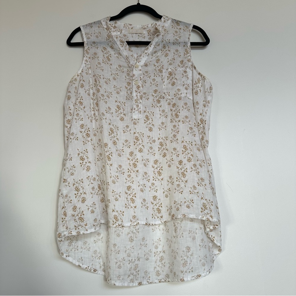 CP Shades 100% Linen Tank Blouse XS